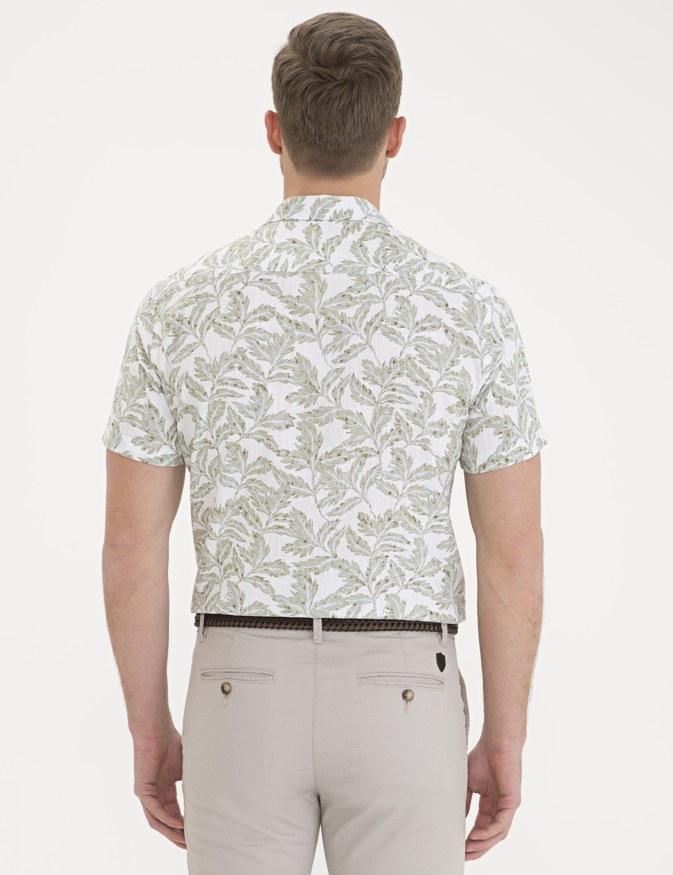 Haki Regular Fit Kısa Kollu Gömlek - Image 3