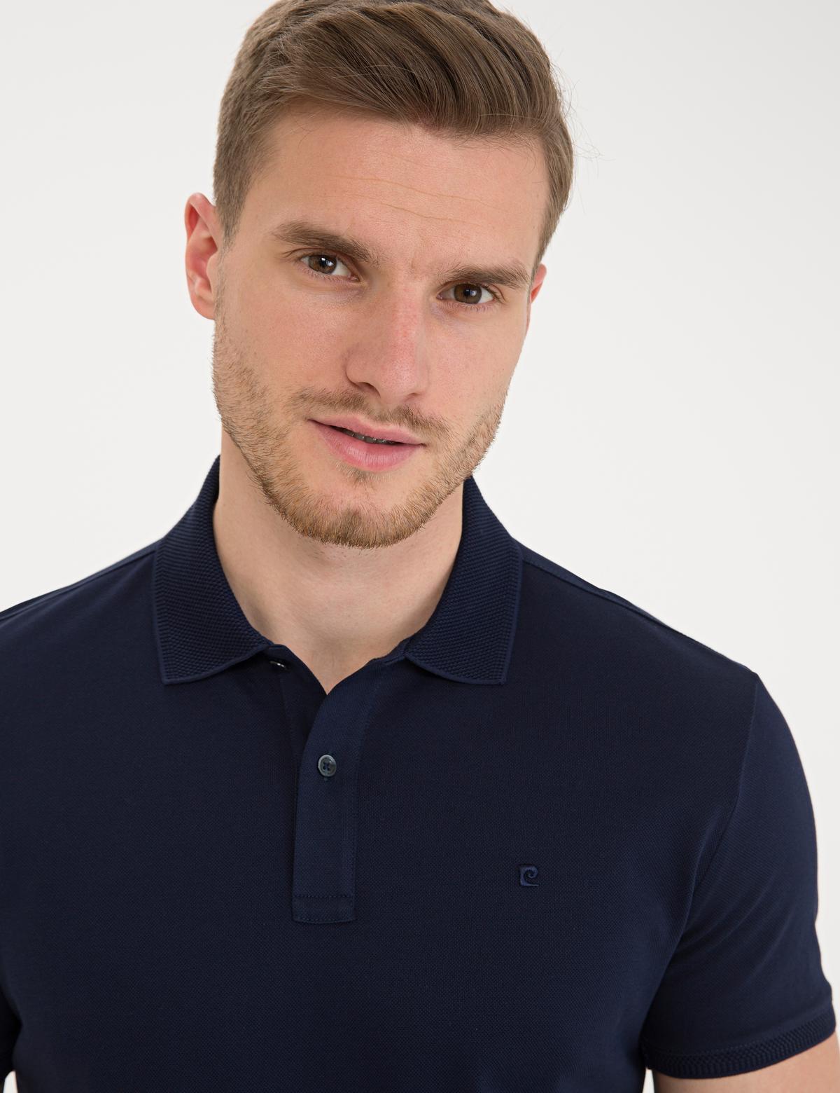 Koyu Lacivert Slim Fit Basic T-Shirt - 50232388118