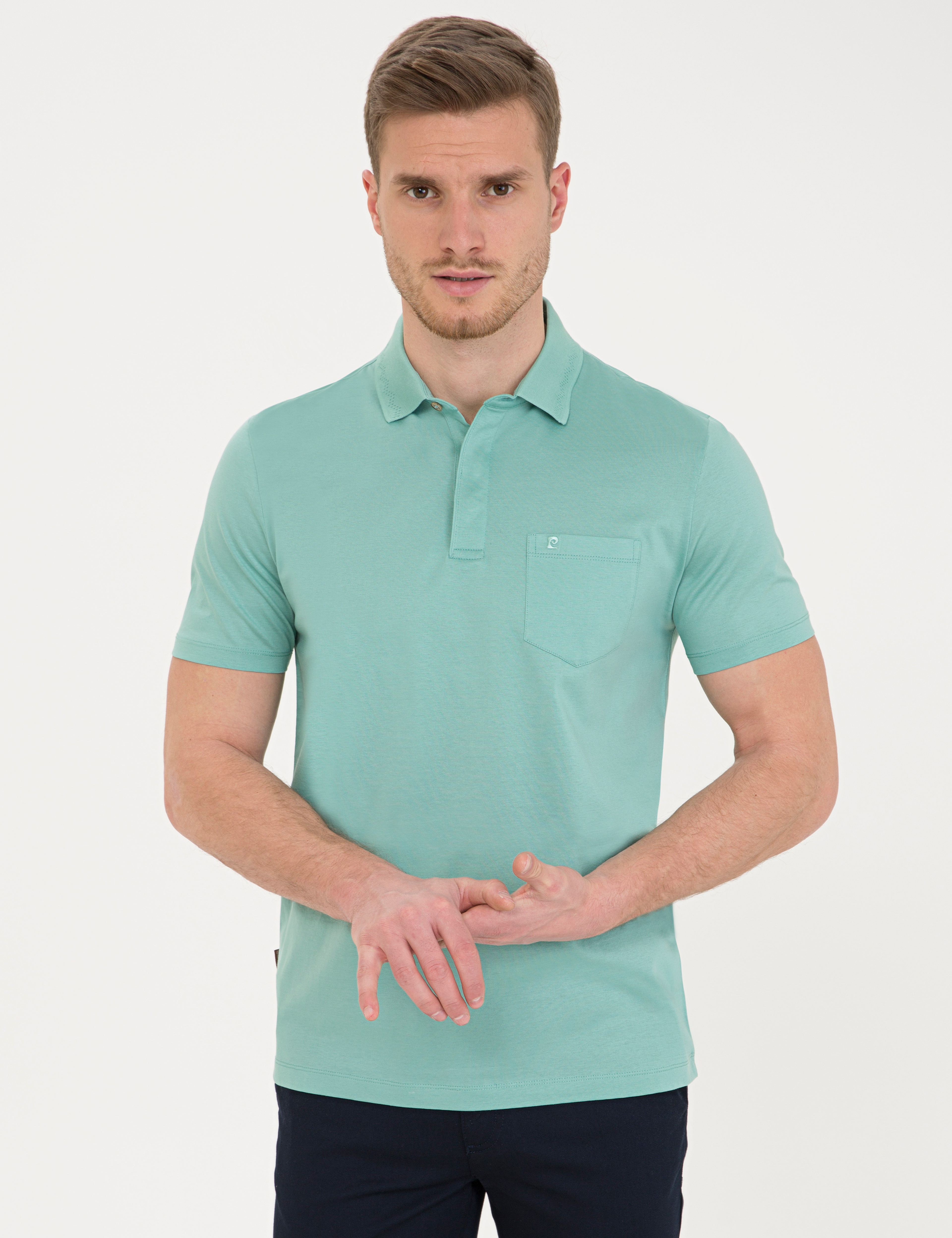 Yeşil Regular Fit Basic Tişört - Image 1