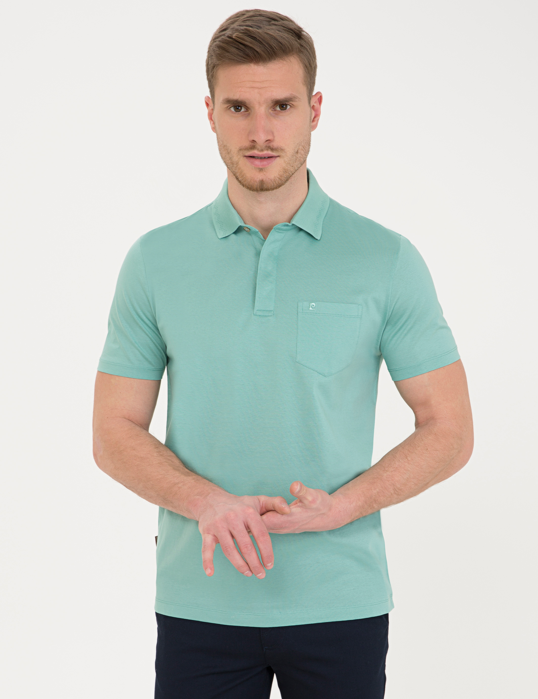 Yeşil Regular Fit Basic Tişört