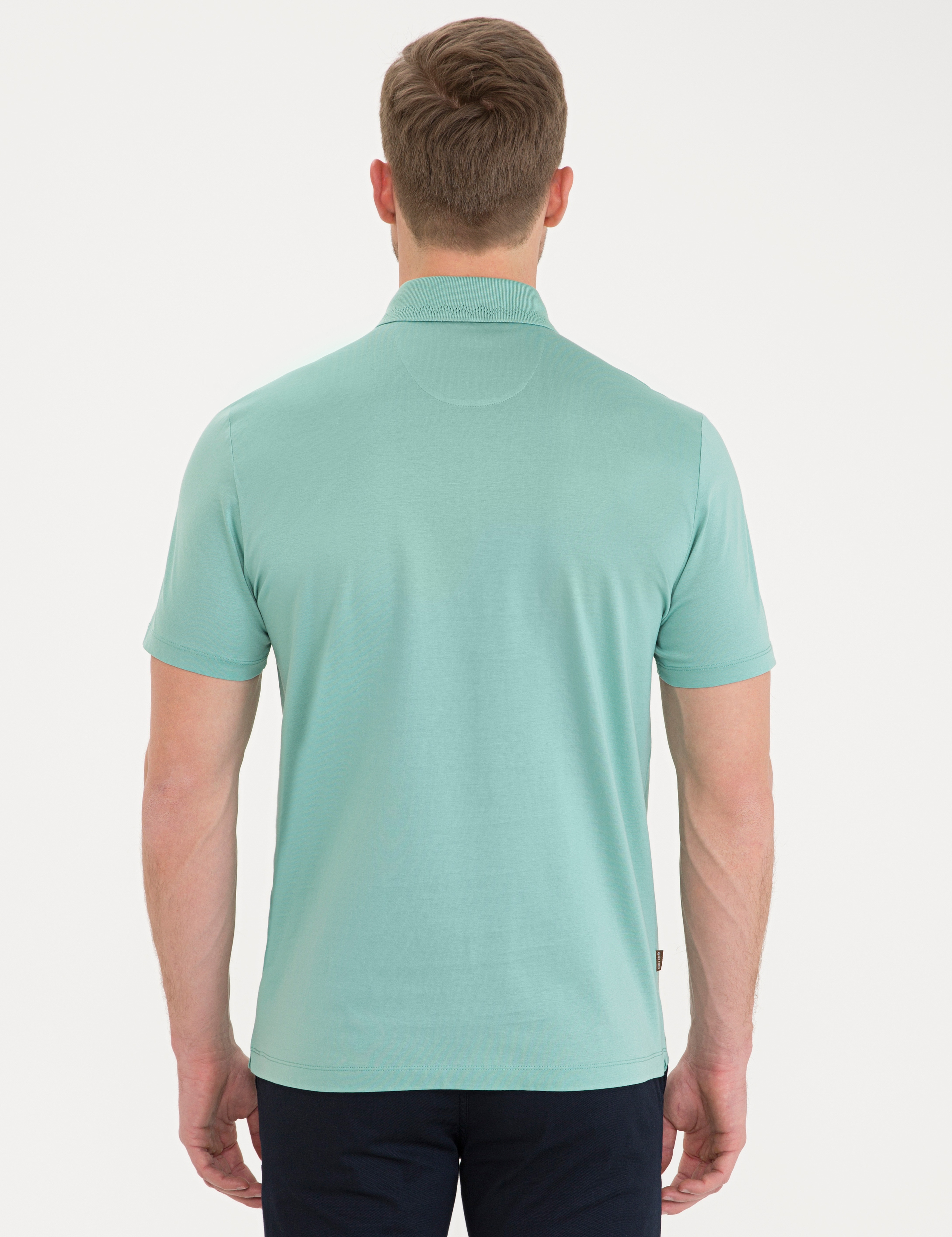 Yeşil Regular Fit Basic Tişört - Image 3