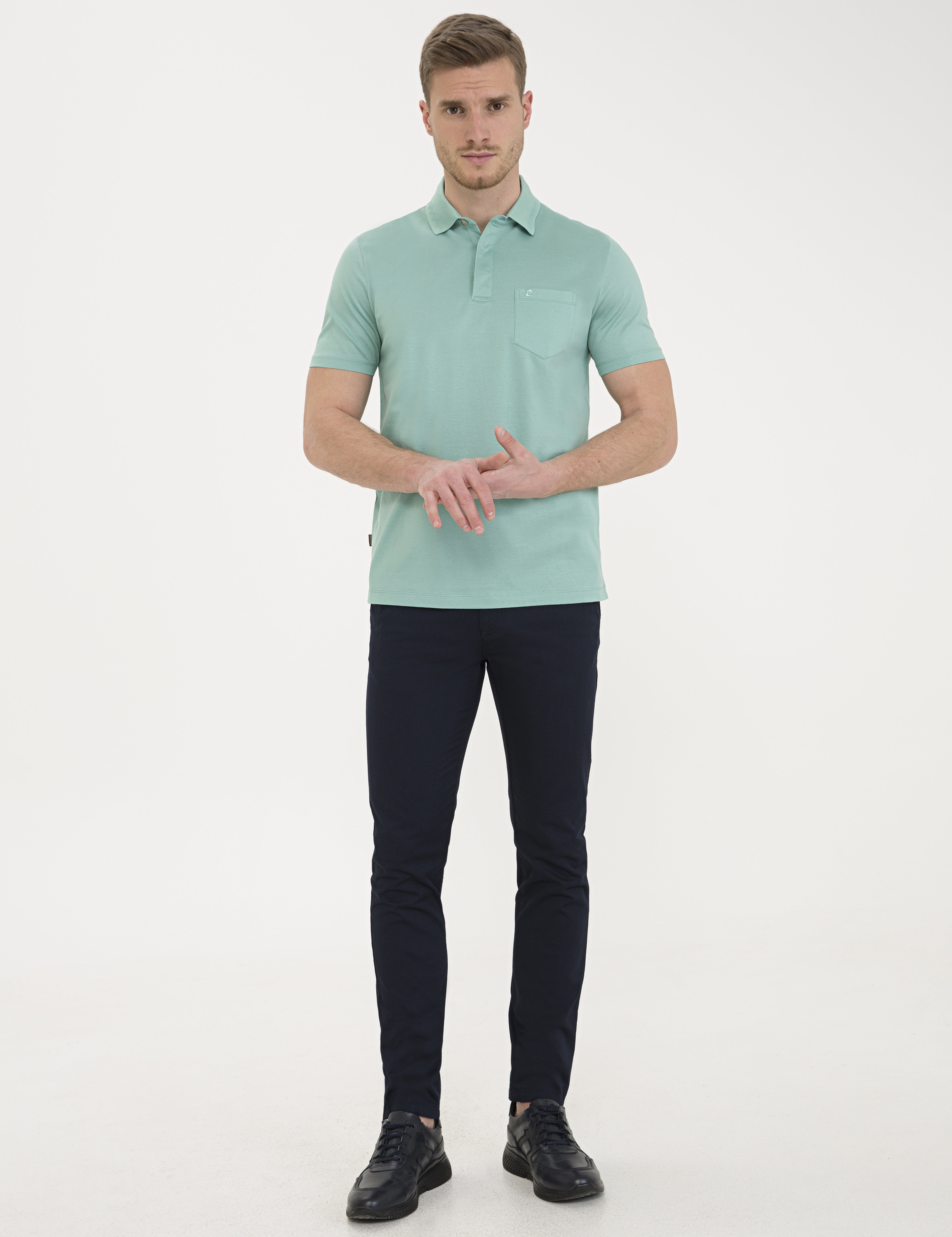 Yeşil Regular Fit Basic Tişört - Image 4