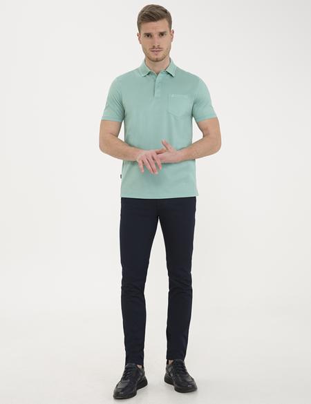 Yeşil Regular Fit Basic Tişört - 50232381163