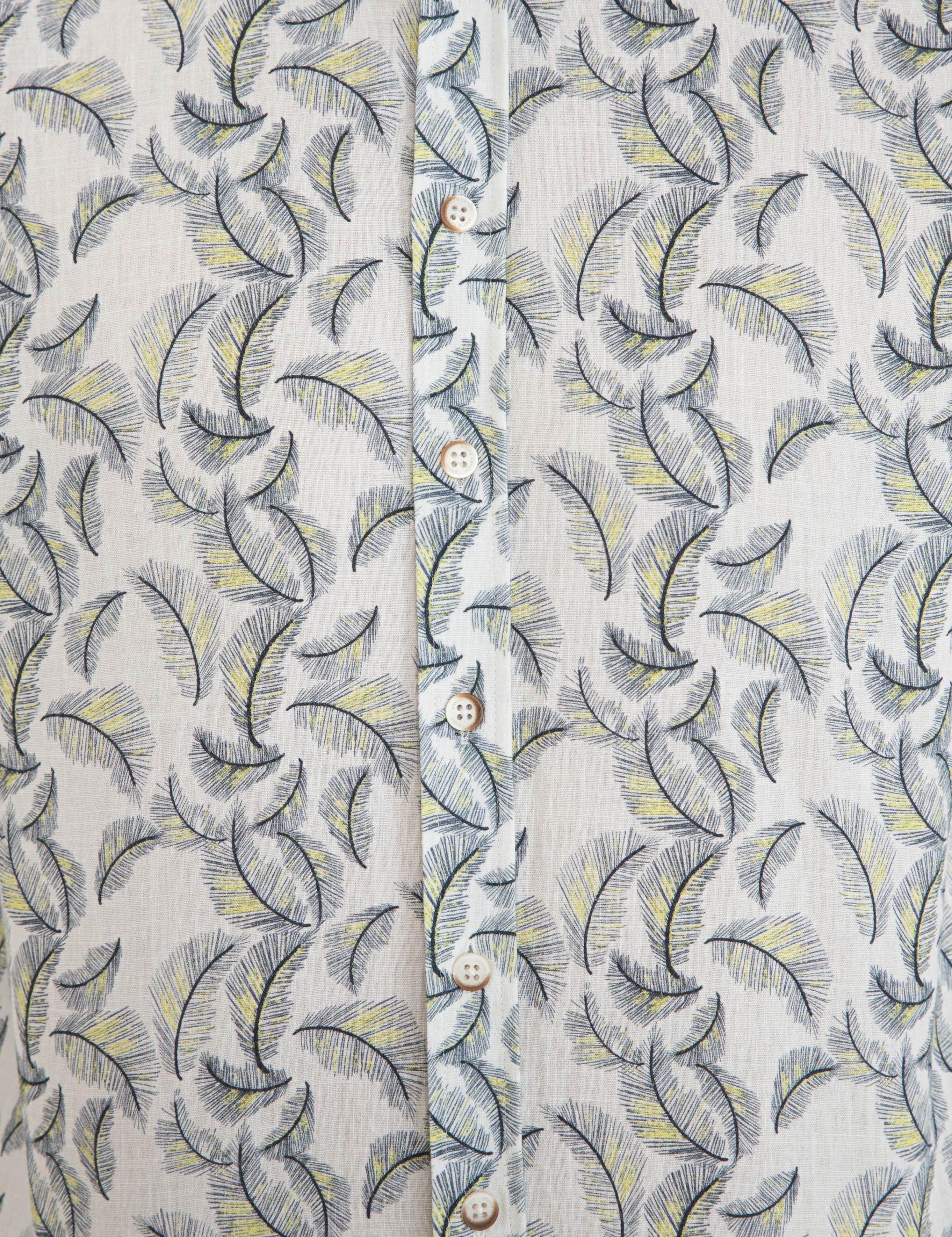 Lacivert Comfort Fit Keten Gömlek