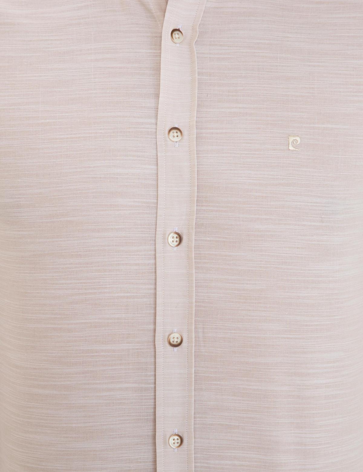 Bej Slim Fit Uzun Kollu Gömlek - 50236034033