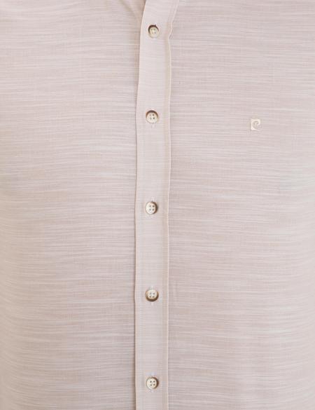 Bej Slim Fit Uzun Kollu Gömlek - 50236034033