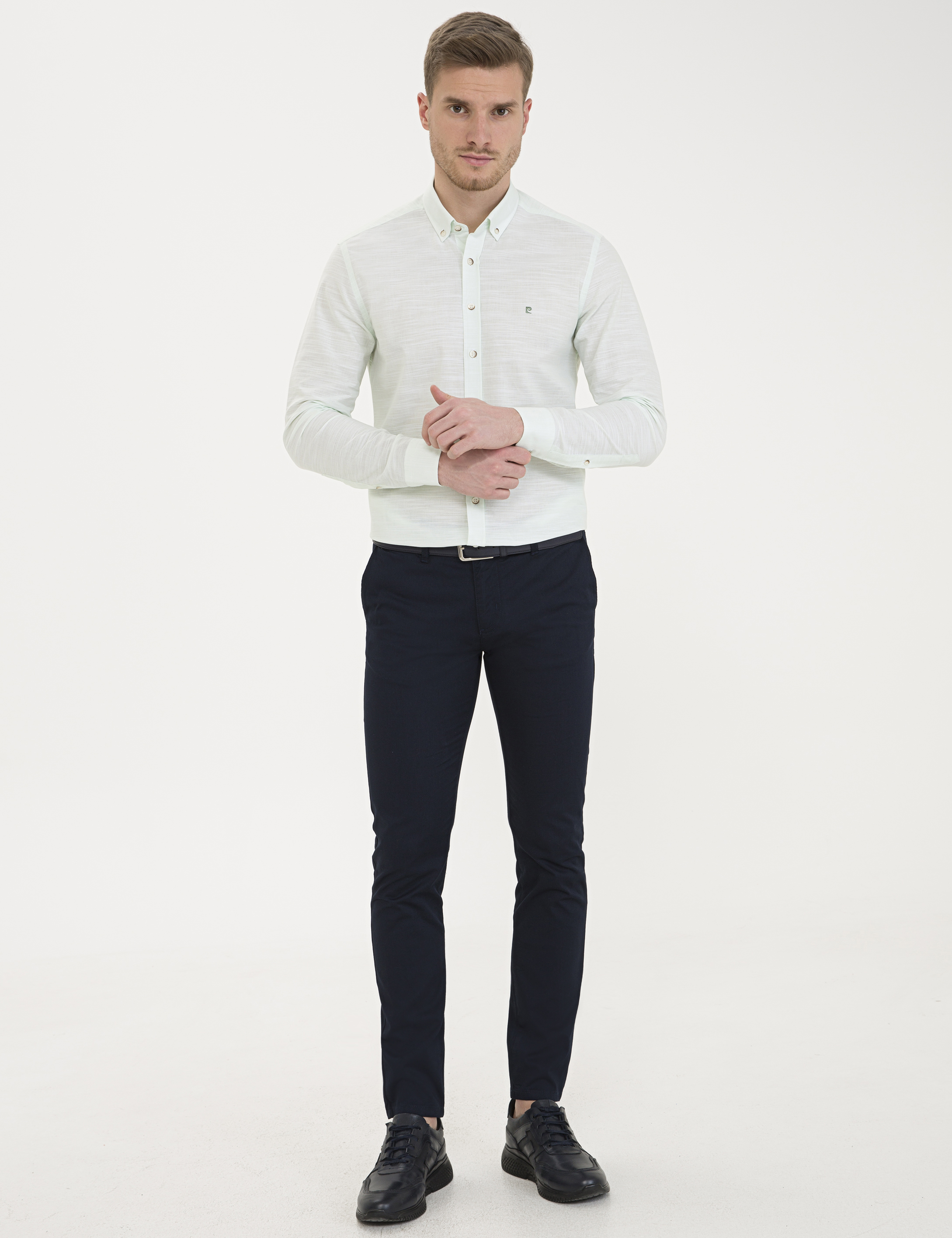 Açık Yeşil Slim Fit Gömlek - Image 4