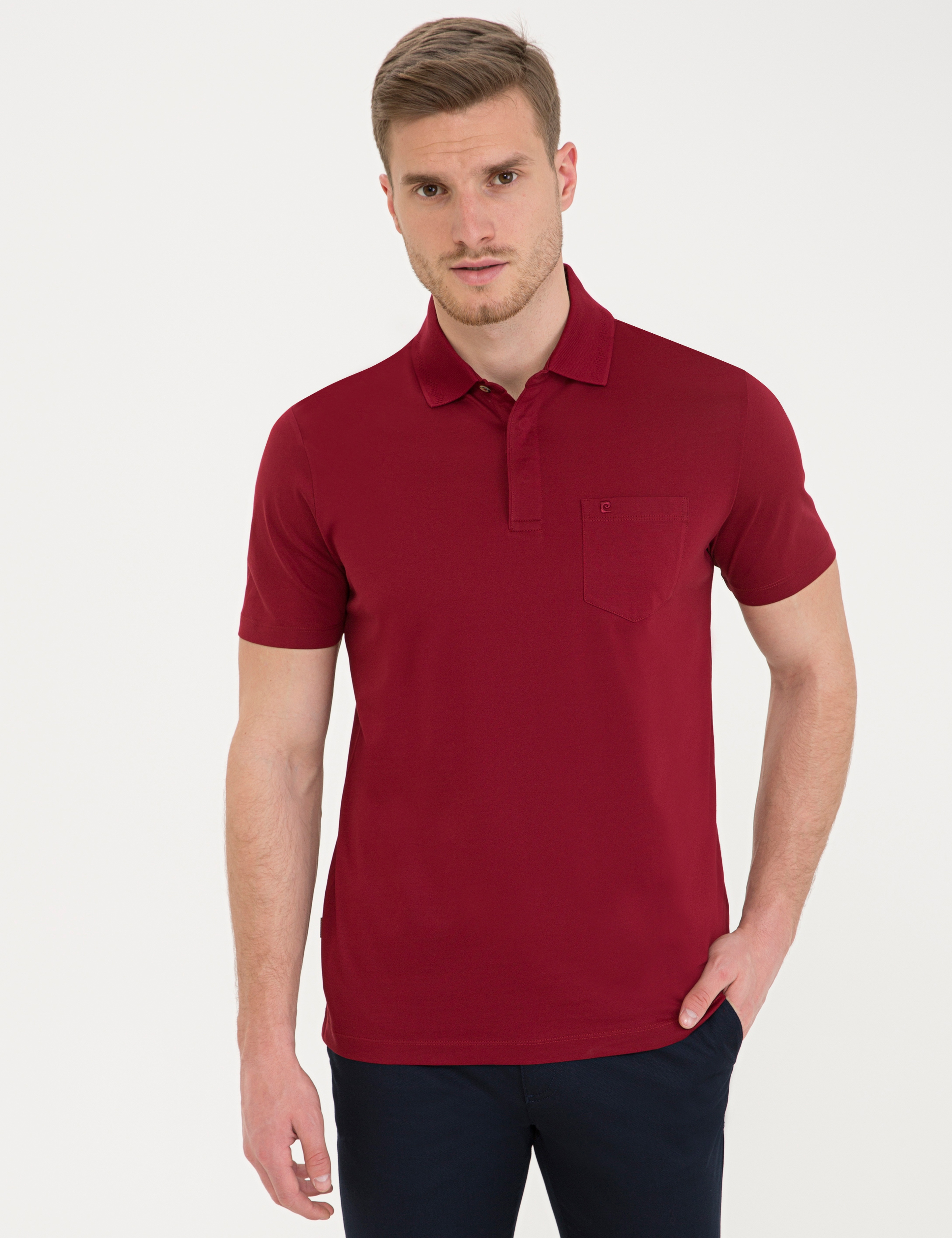 Bordo Regular Fit Basic Tişört - Image 1