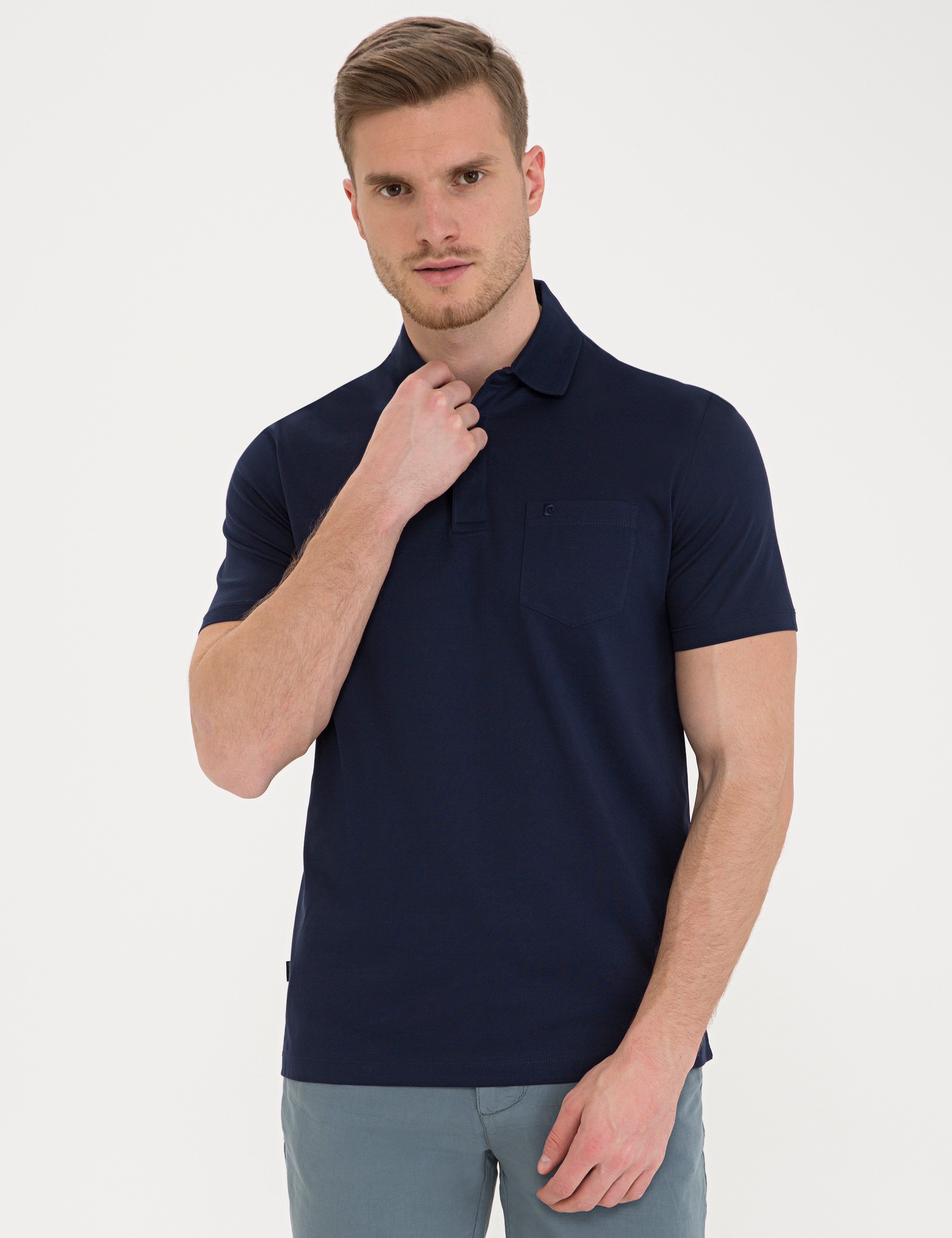 Koyu Lacivert Regular Fit Basic T-Shirt - Image 1