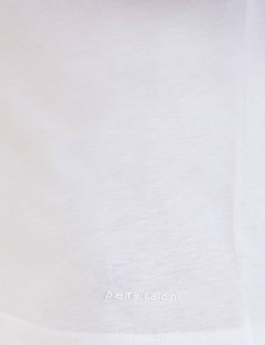 Beyaz Slim Fit Bisiklet Yaka Basic Tişört