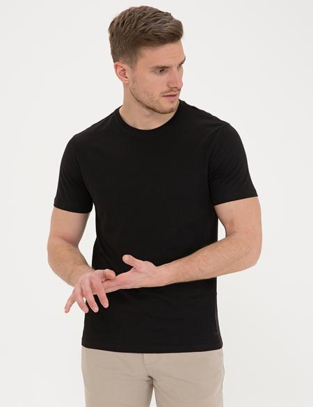 Siyah Slim Fit Basic Tişört - 50232385113