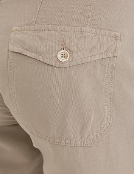 Bej Standart Fit Keten Karışımlı Bermuda Şort - 50233248016