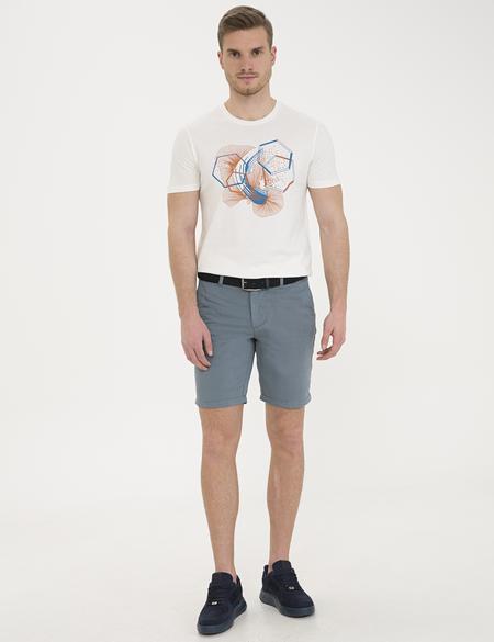 Mint Standart Fit Keten Karışımlı Bermuda Şort - 50233248025