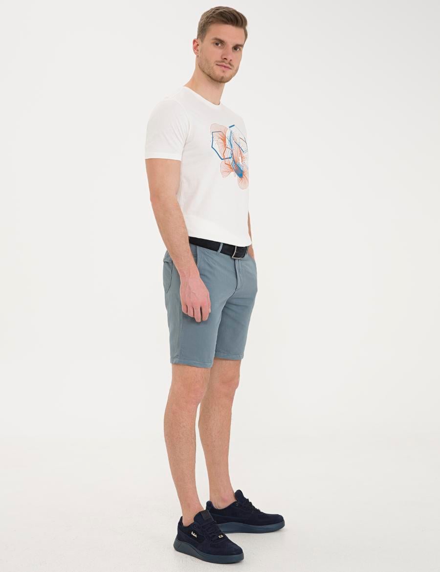 Mint Standart Fit Keten Karışımlı Bermuda Şort