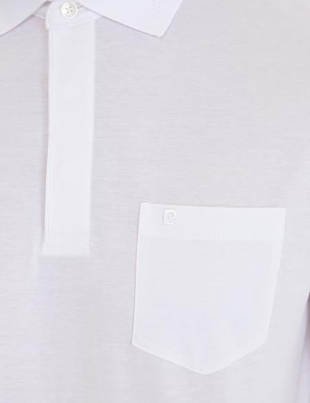 Beyaz Regular Fit Polo Yaka Merserize Tişört - 50232381002