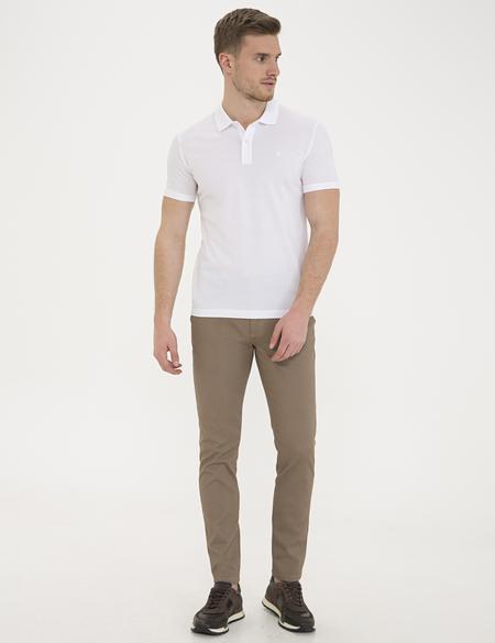 Beyaz Slim Fit Basic Tişört - 50232388008