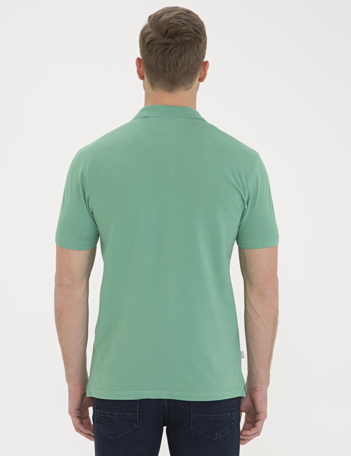 Yeşil Slim Fit Basic Tişört - 50232382157