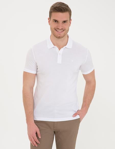 Beyaz Slim Fit Basic Tişört - 50232388008