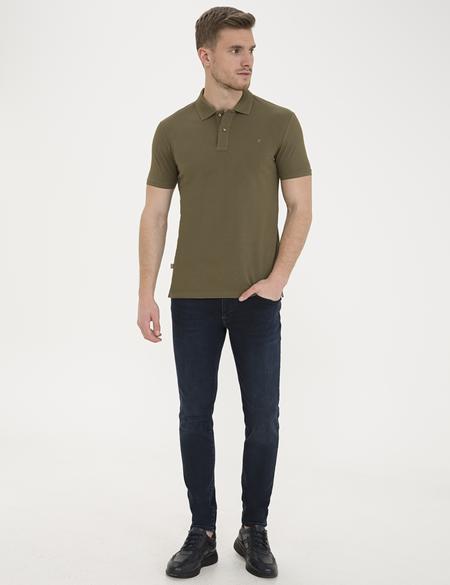 Açık Haki Slim Fit Basic Tişört - 50232382041