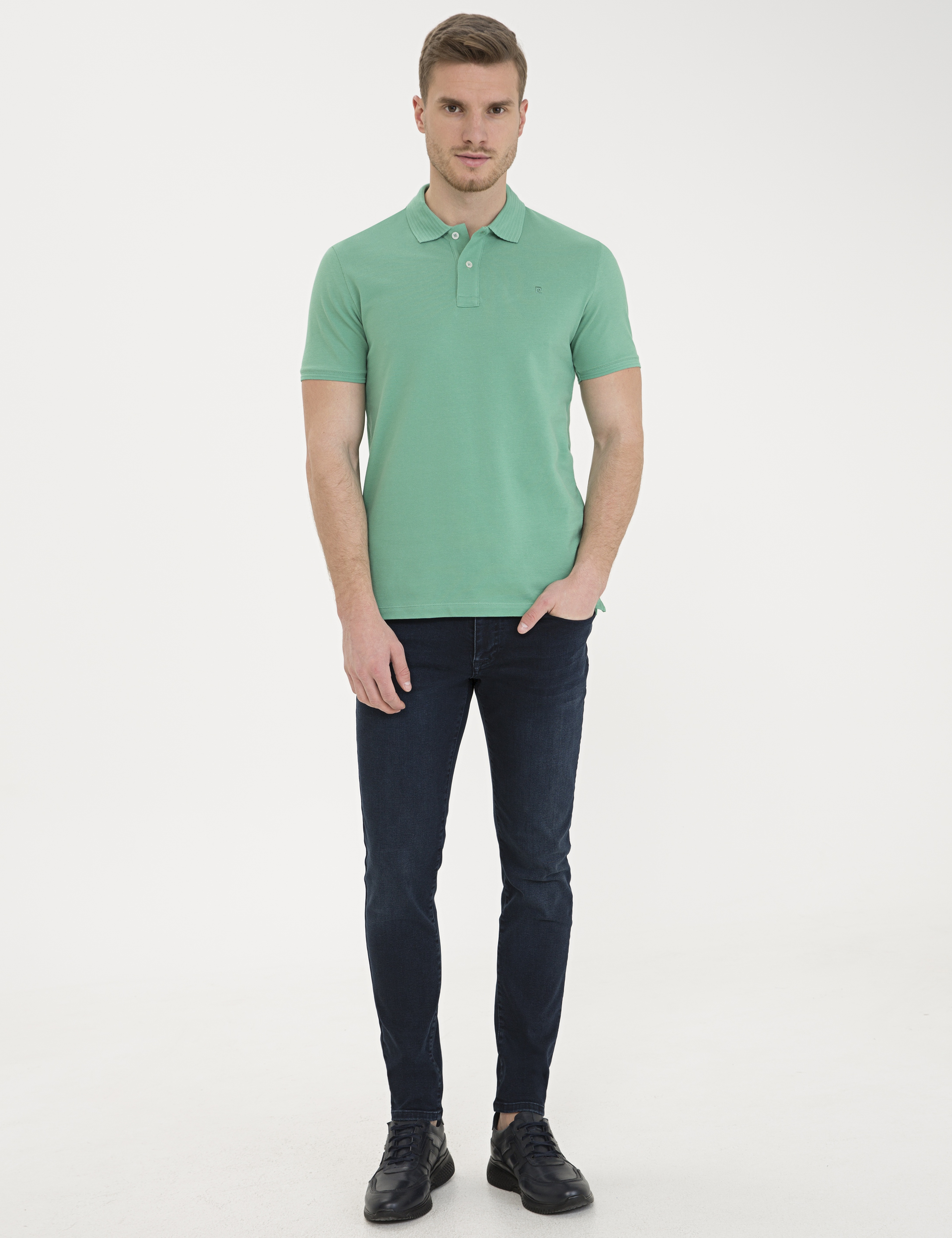 Yeşil Slim Fit Basic Tişört