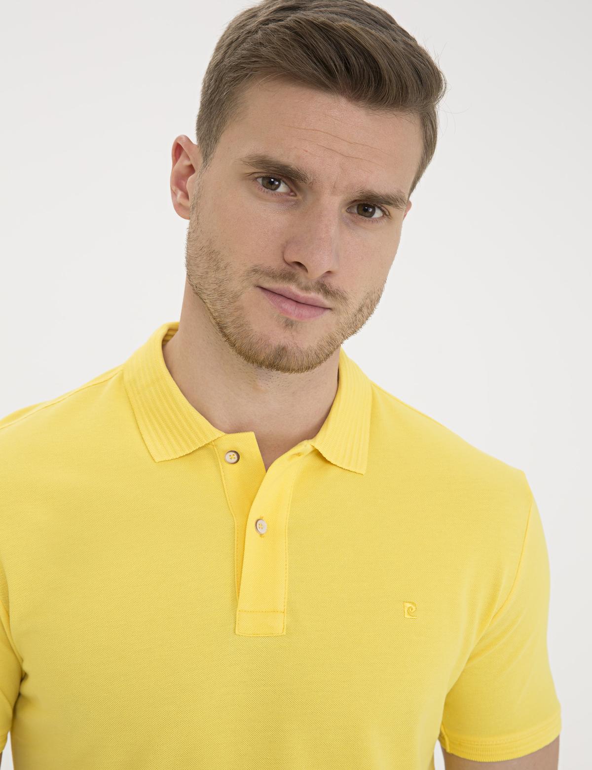 Sarı Slim Fit Basic Tişört - 50232382177