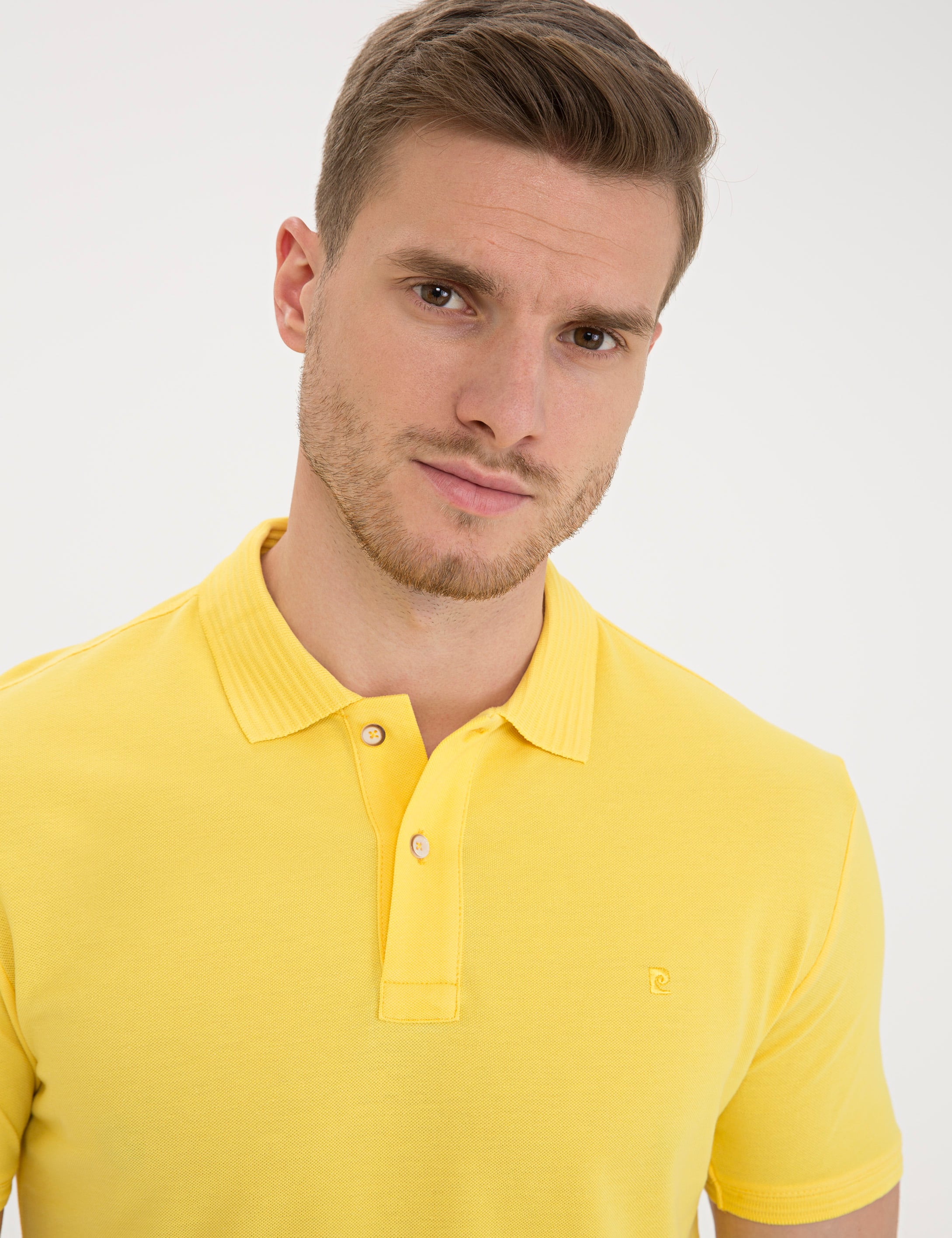 Sarı Slim Fit Basic Tişört