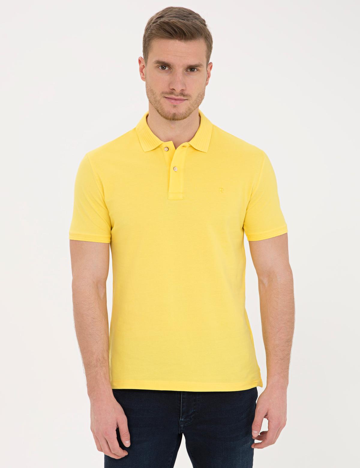 Sarı Slim Fit Basic Tişört