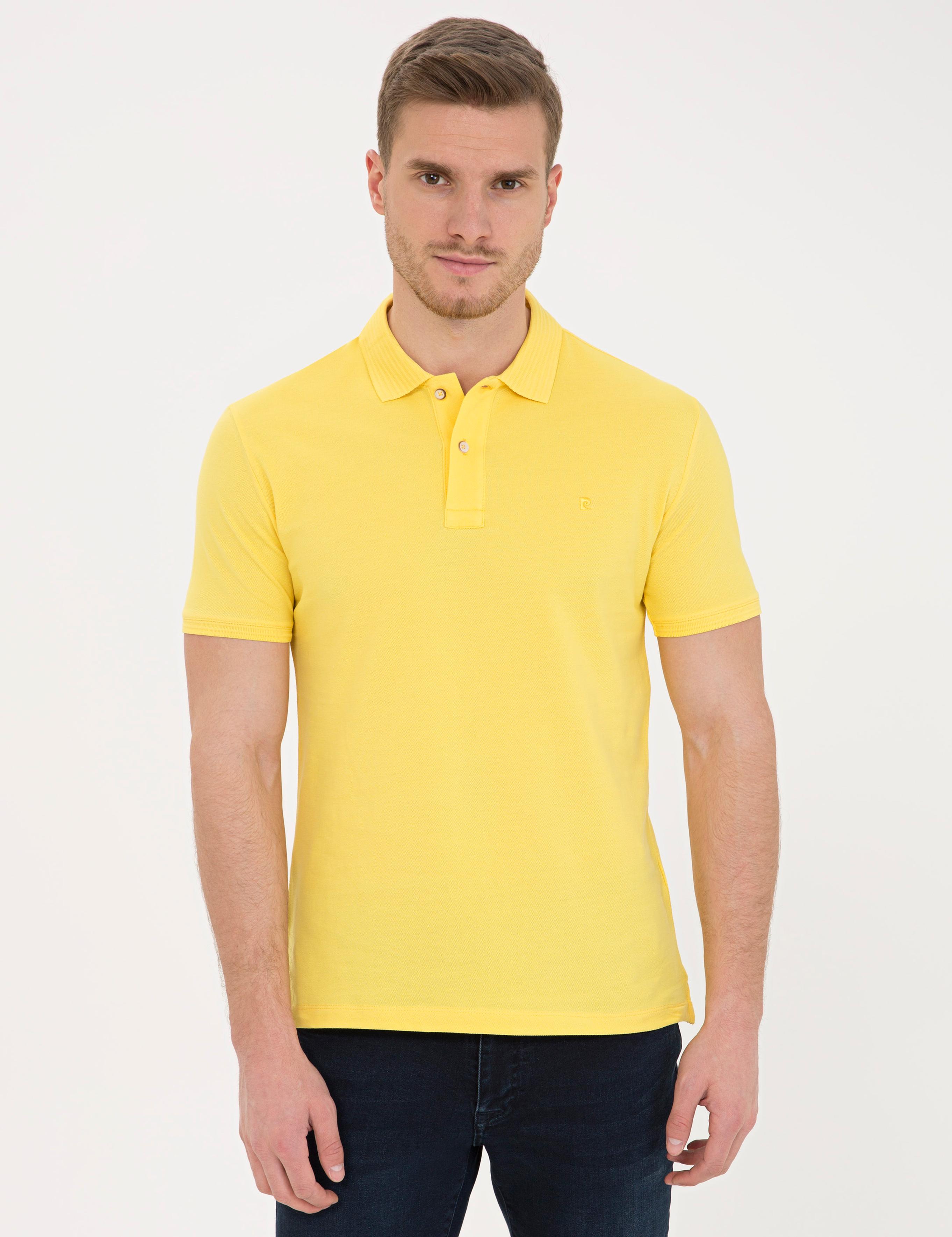 Sarı Slim Fit Basic Tişört