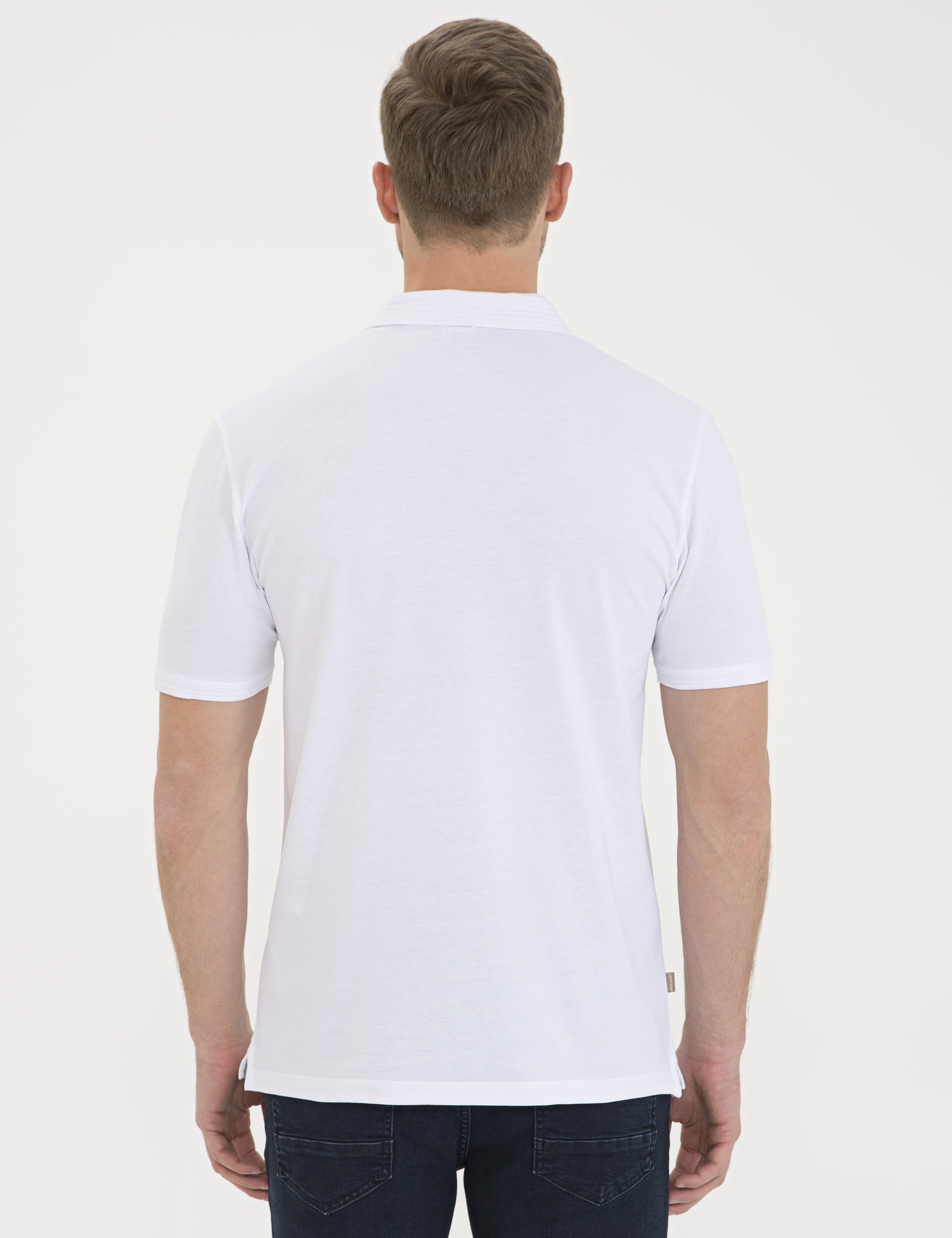 Beyaz Regular Fit Basic Tişört - Image 3
