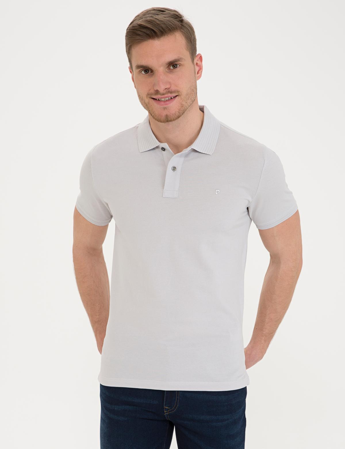 Açık Gri Slim Fit Basic T-Shirt