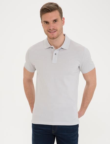 Açık Gri Slim Fit Basic T-Shirt - 50232382204