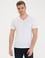 Beyaz Slim Fit V Yaka Basic Tişört