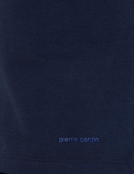 Koyu Lacivert Slim Fit V Yaka Basic Tişört - 50232383125