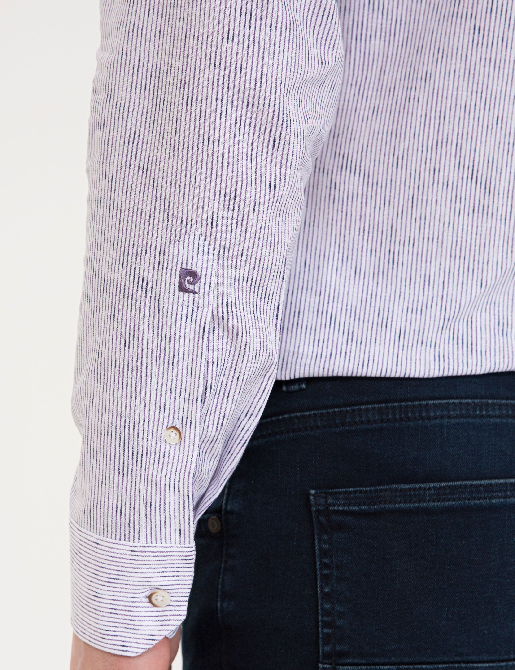 Mor Slim Fit Uzun Kollu Gömlek