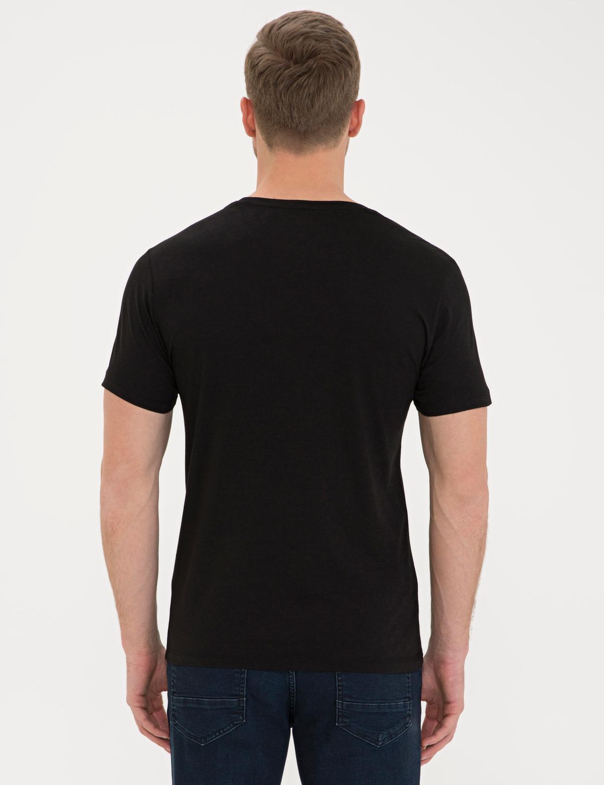 Siyah Slim Fit Basic Tişört - 50232383109