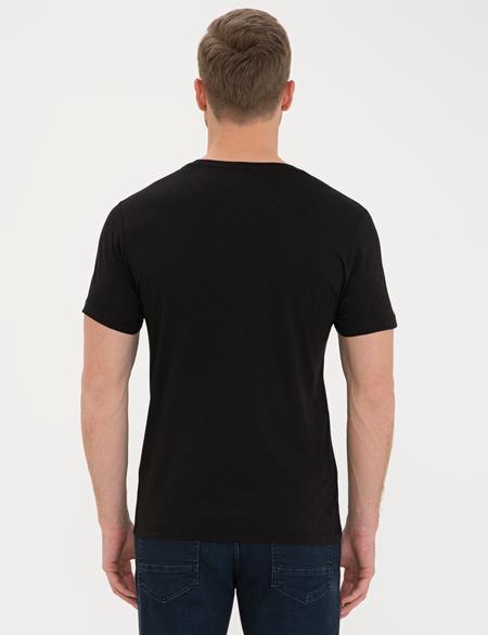 Siyah Slim Fit Basic Tişört - 50232383109