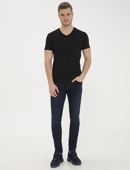 Siyah Slim Fit Basic Tişört - 50232383109