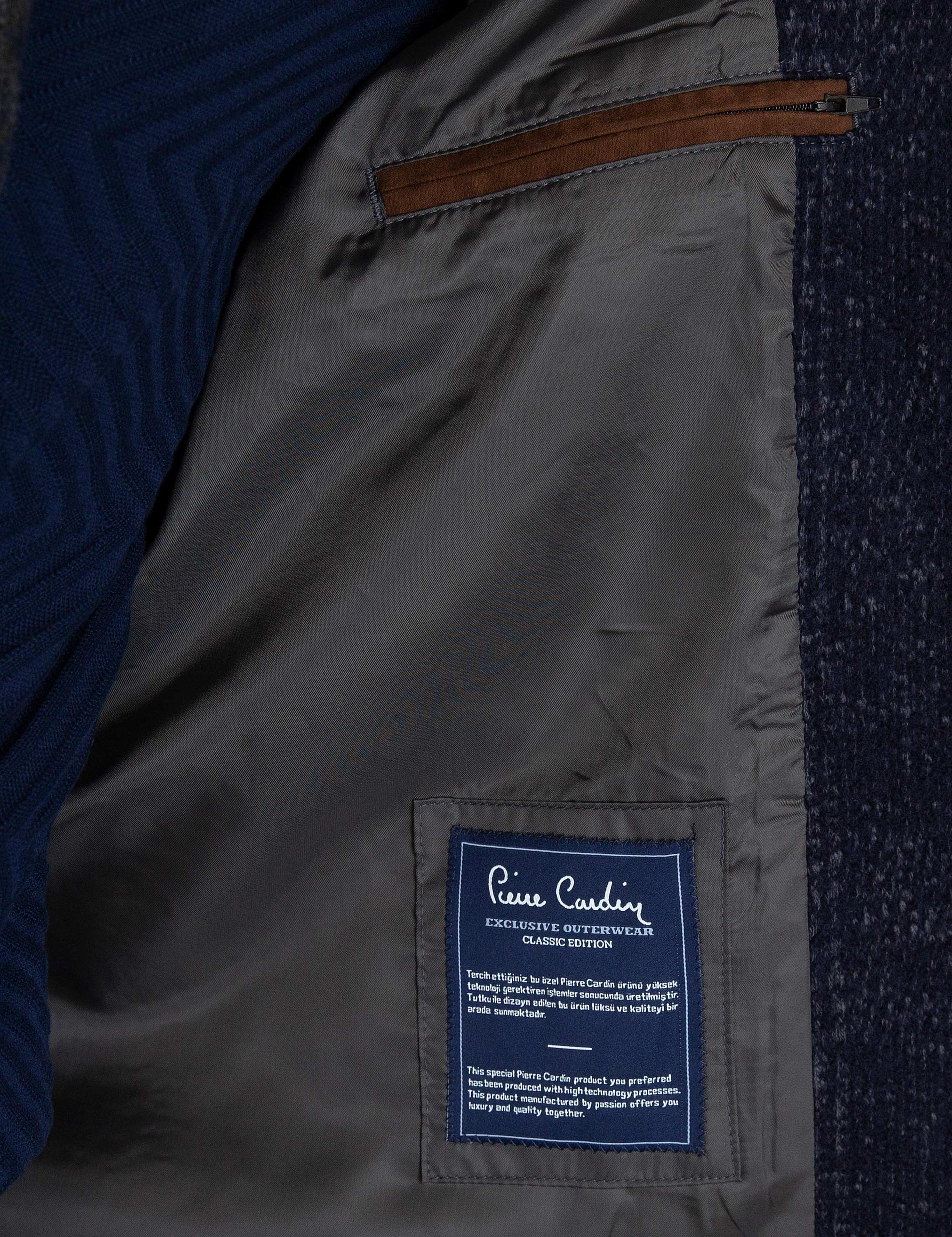 Lacivert Slim Fit Palto