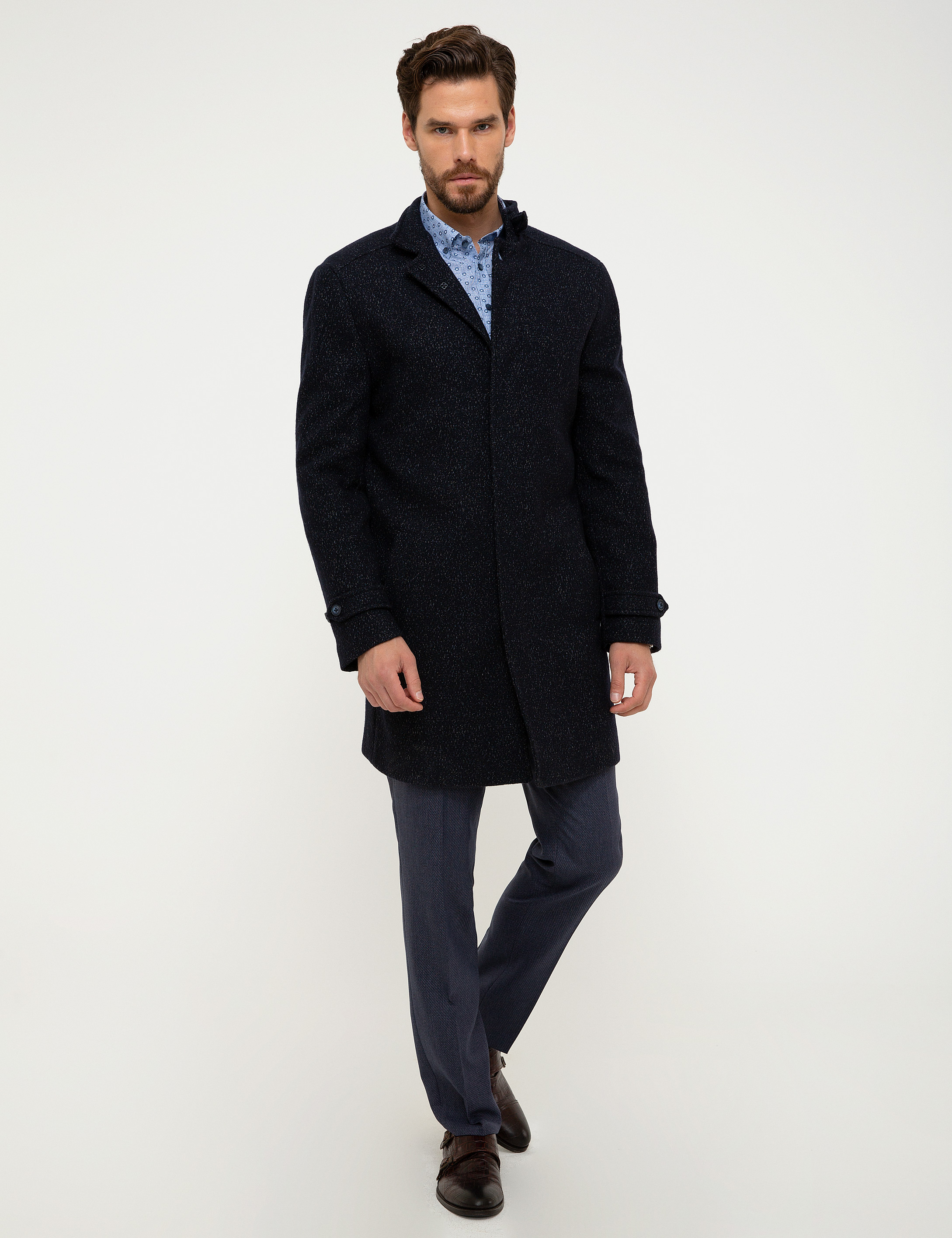 Lacivert Ex.Slim Fit Palto - Image 5
