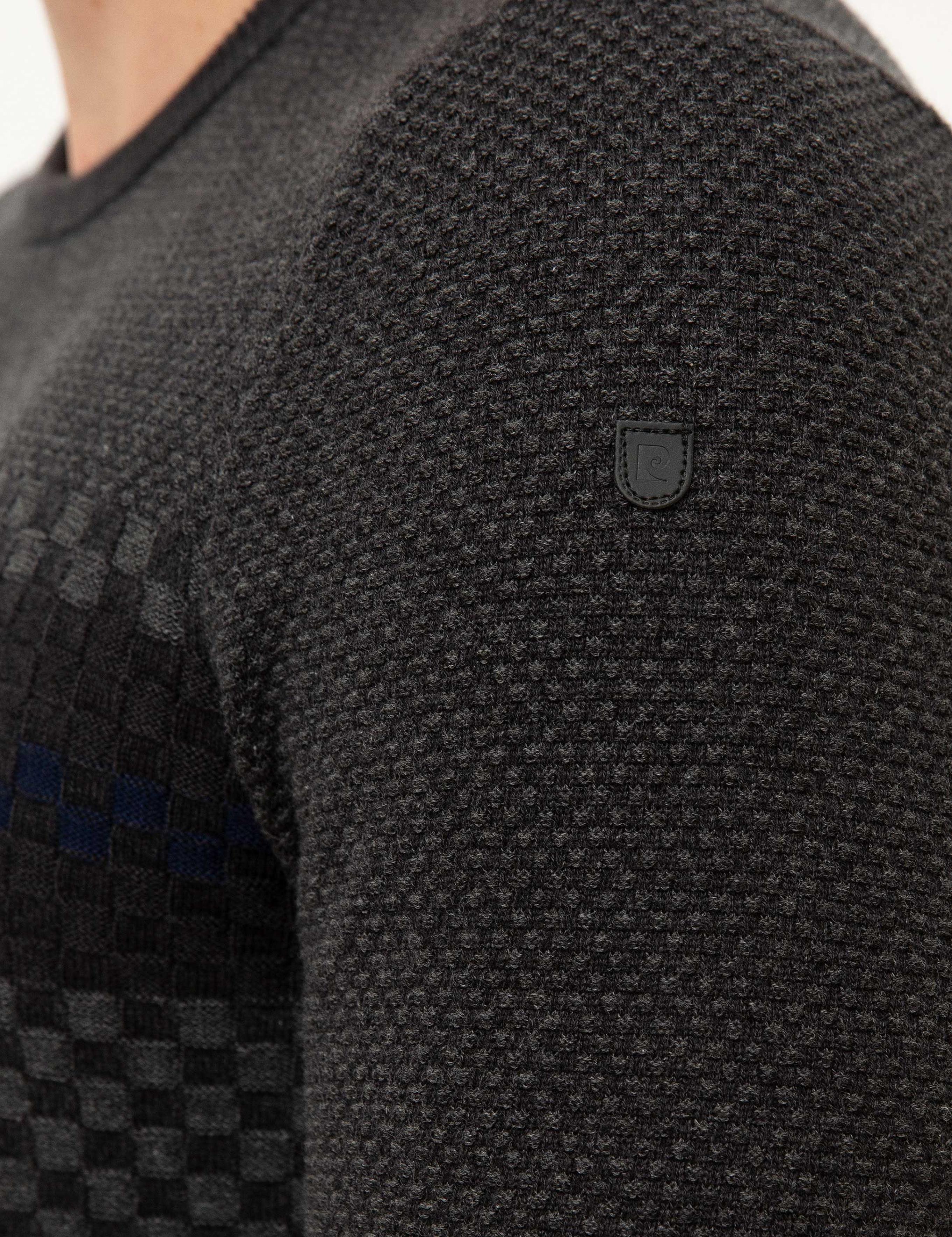 Antrasit Melanj Slim Fit Triko Kazak