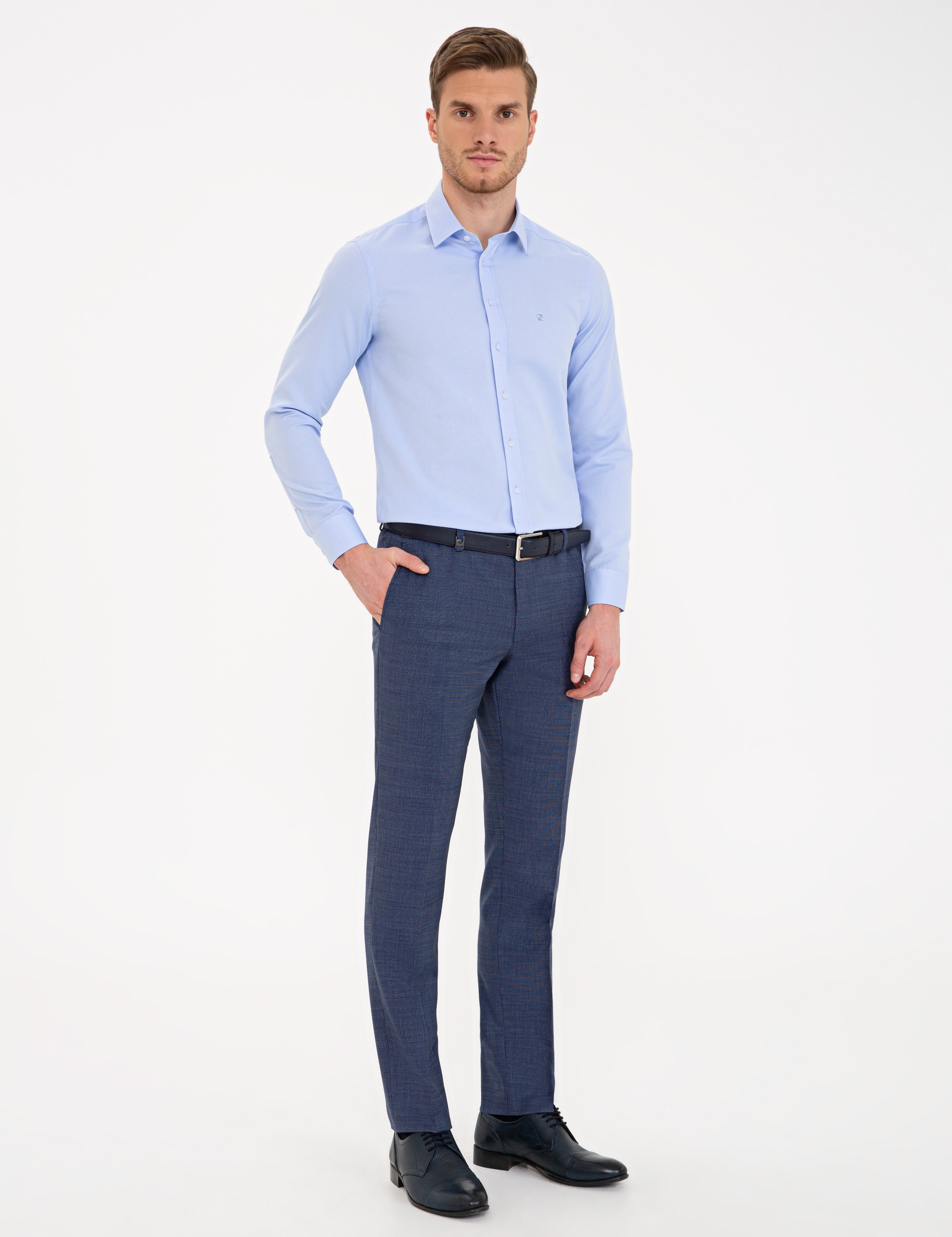 Açık Lacivert Slim Fit Kumaş Pantolon - Image 2