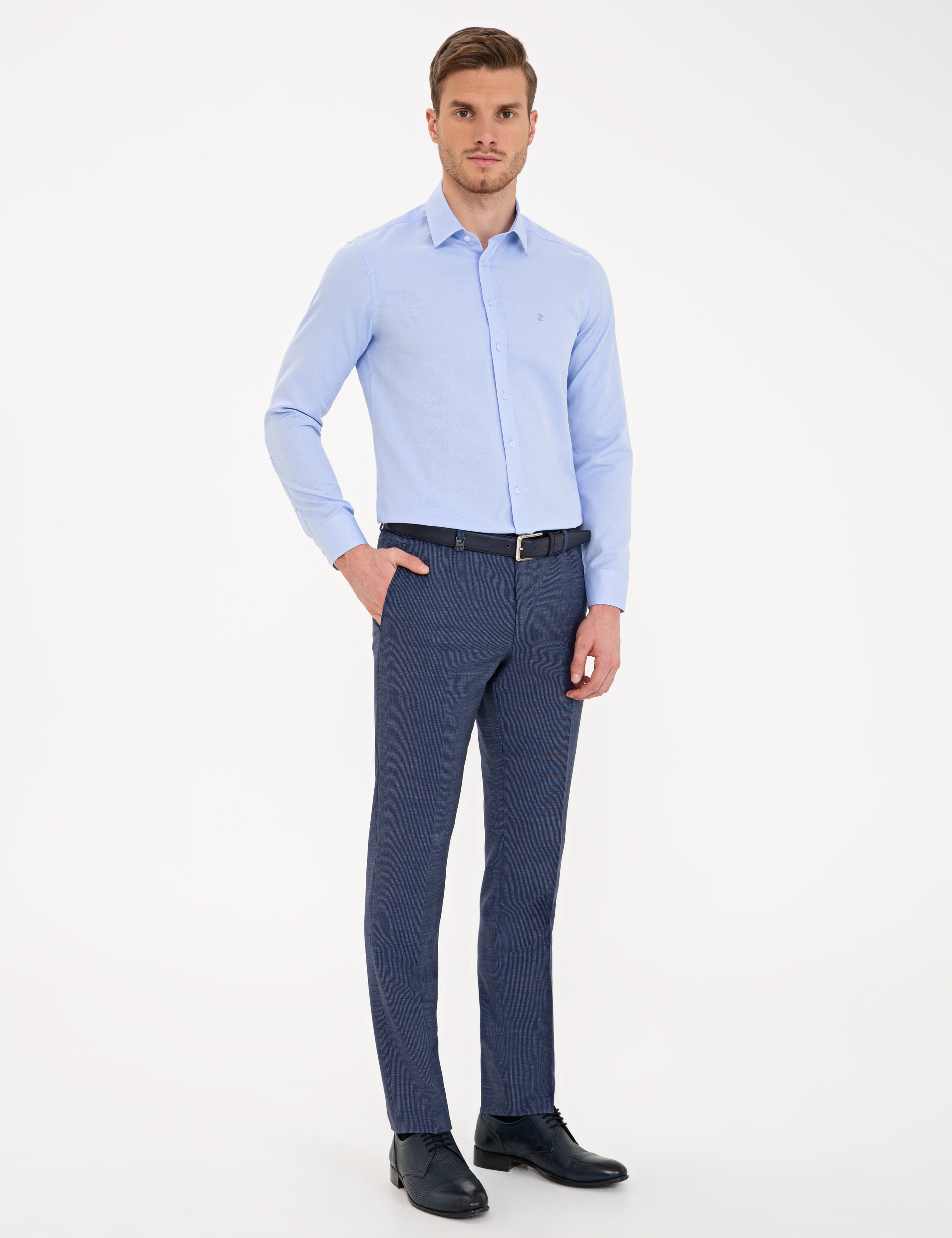 Açık Lacivert Slim Fit Kumaş Pantolon