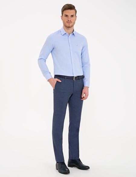 Açık Lacivert Slim Fit Kumaş Pantolon - 50235637039