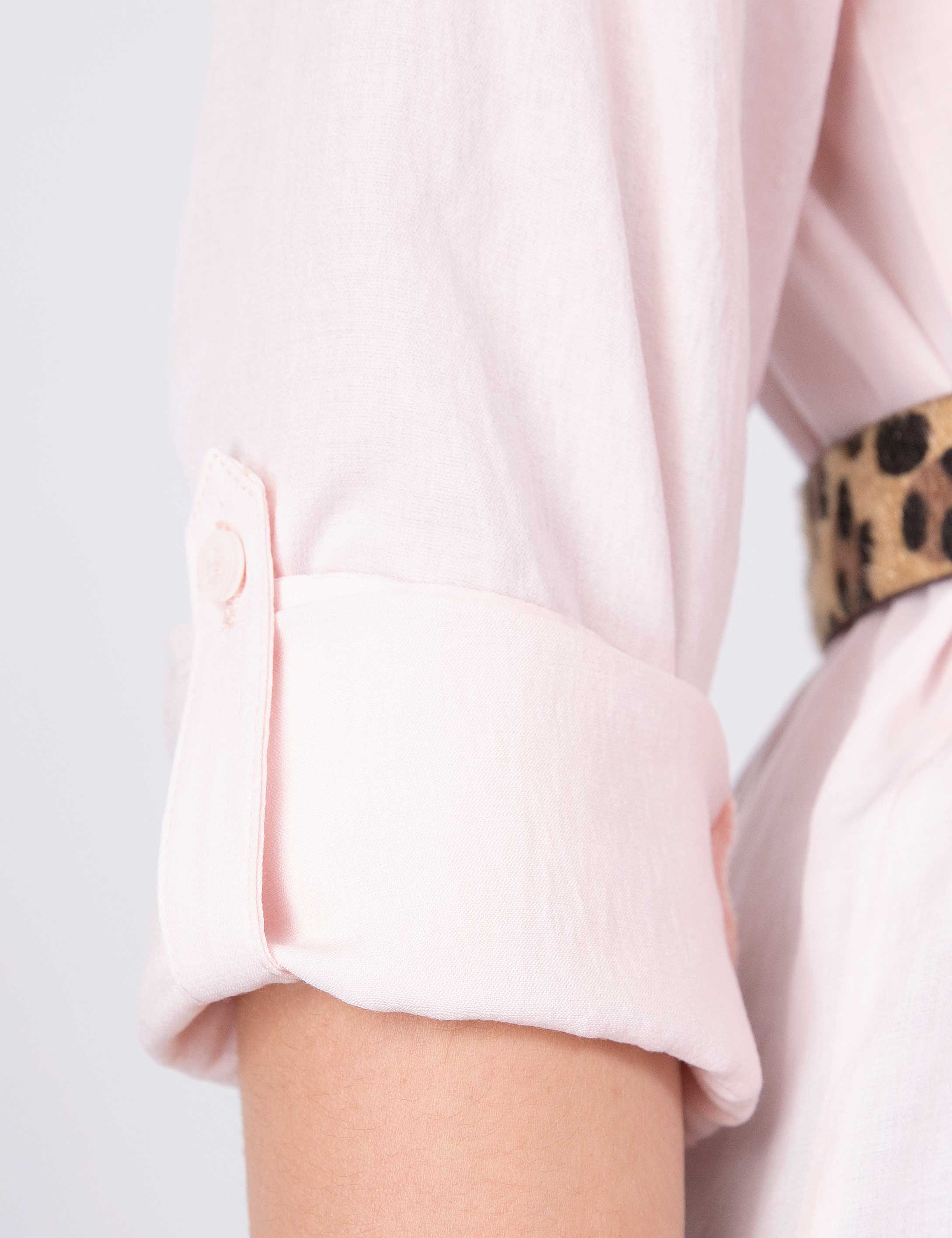 Toz Pembe Comfort Fit Uzun Kollu Gömlek - Image 5