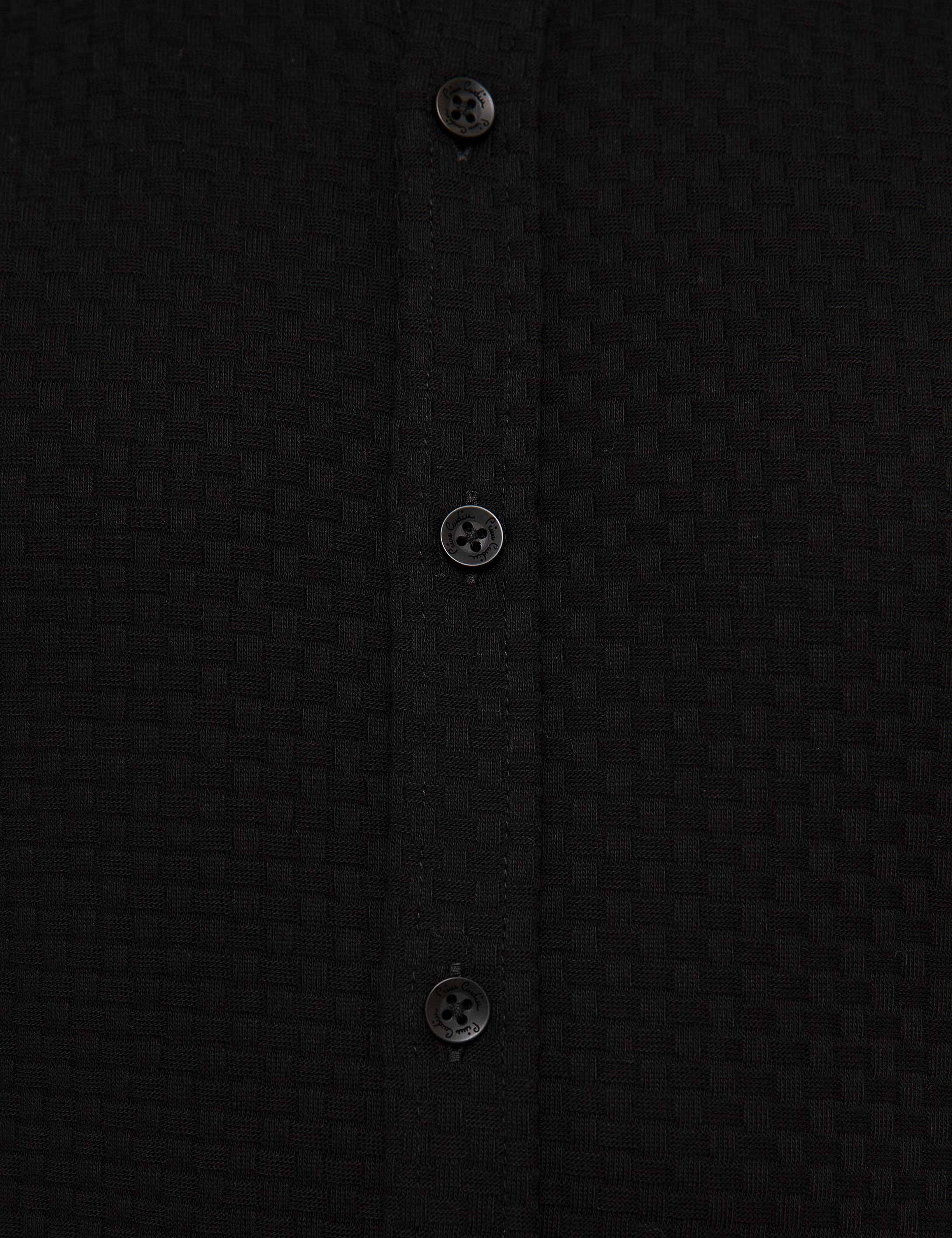 Siyah Slim Fit Polo Yaka T-Shirt - Image 6