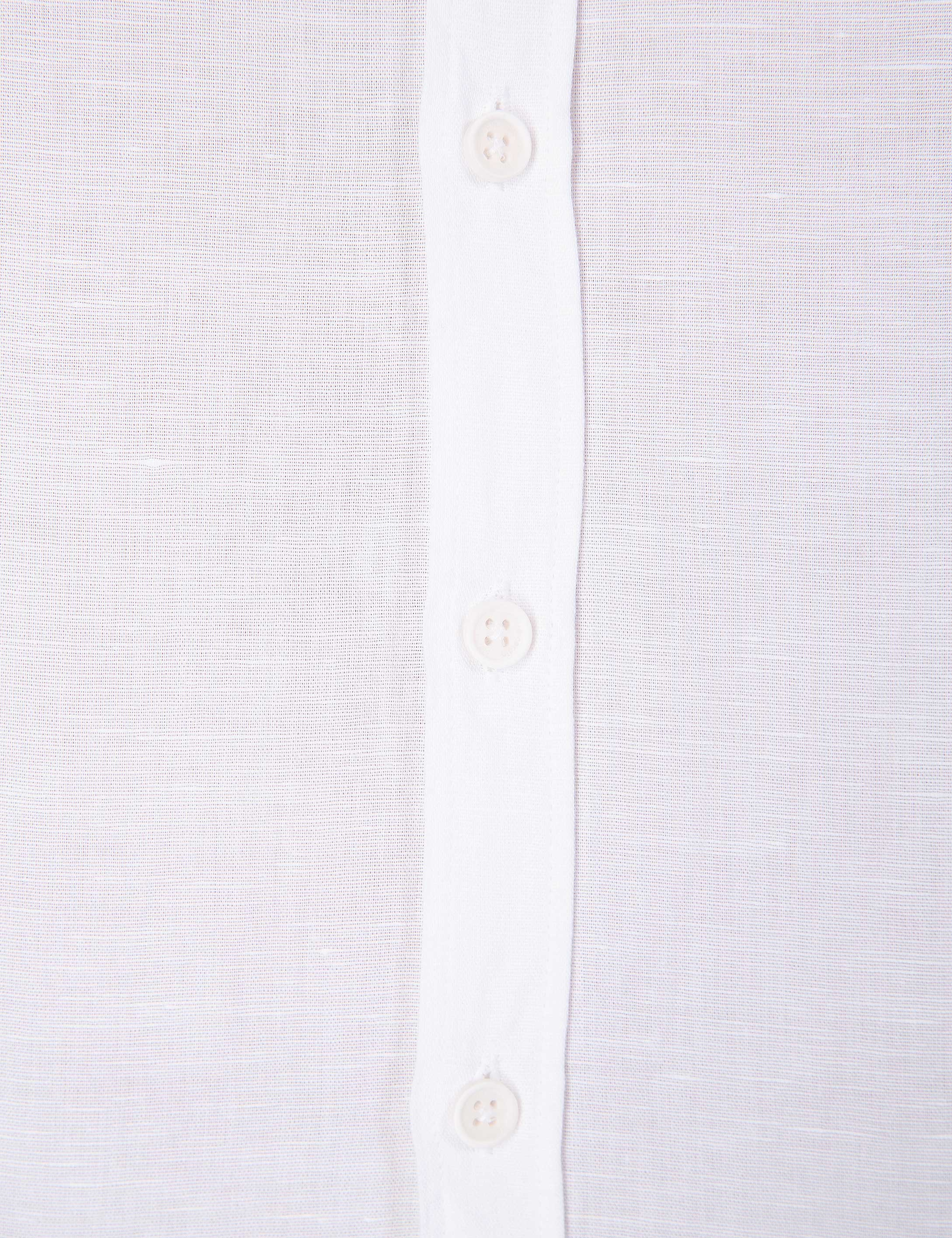 Beyaz Slim Fit Keten Karışımlı Gömlek
