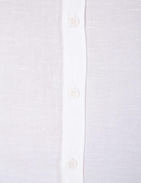 Beyaz Slim Fit Keten Karışımlı Gömlek - 50202802016