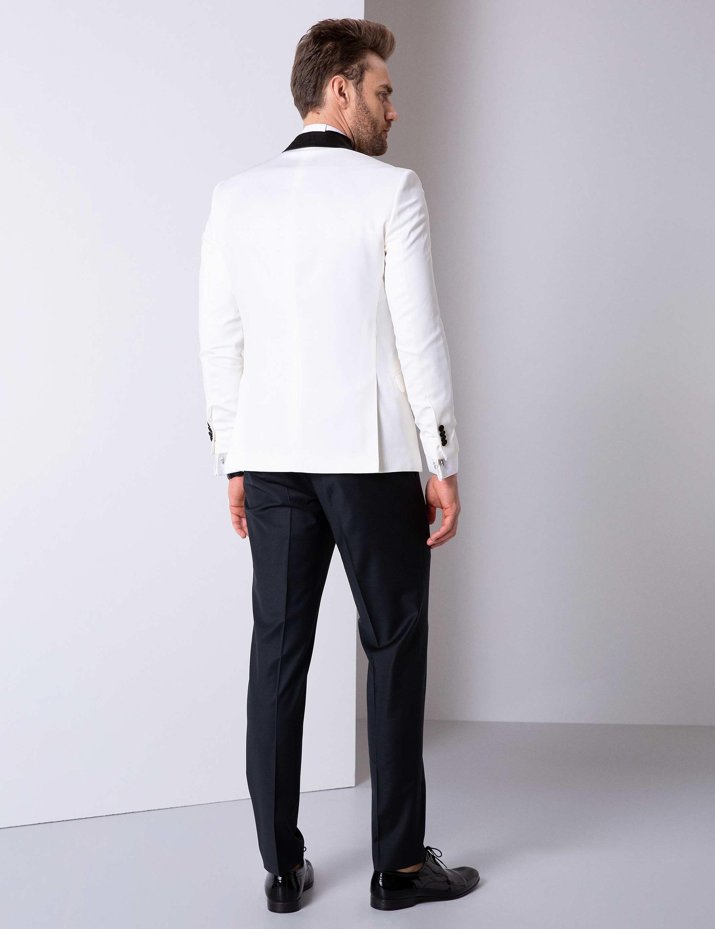 Ekru Yelekli Damatlık Smokin