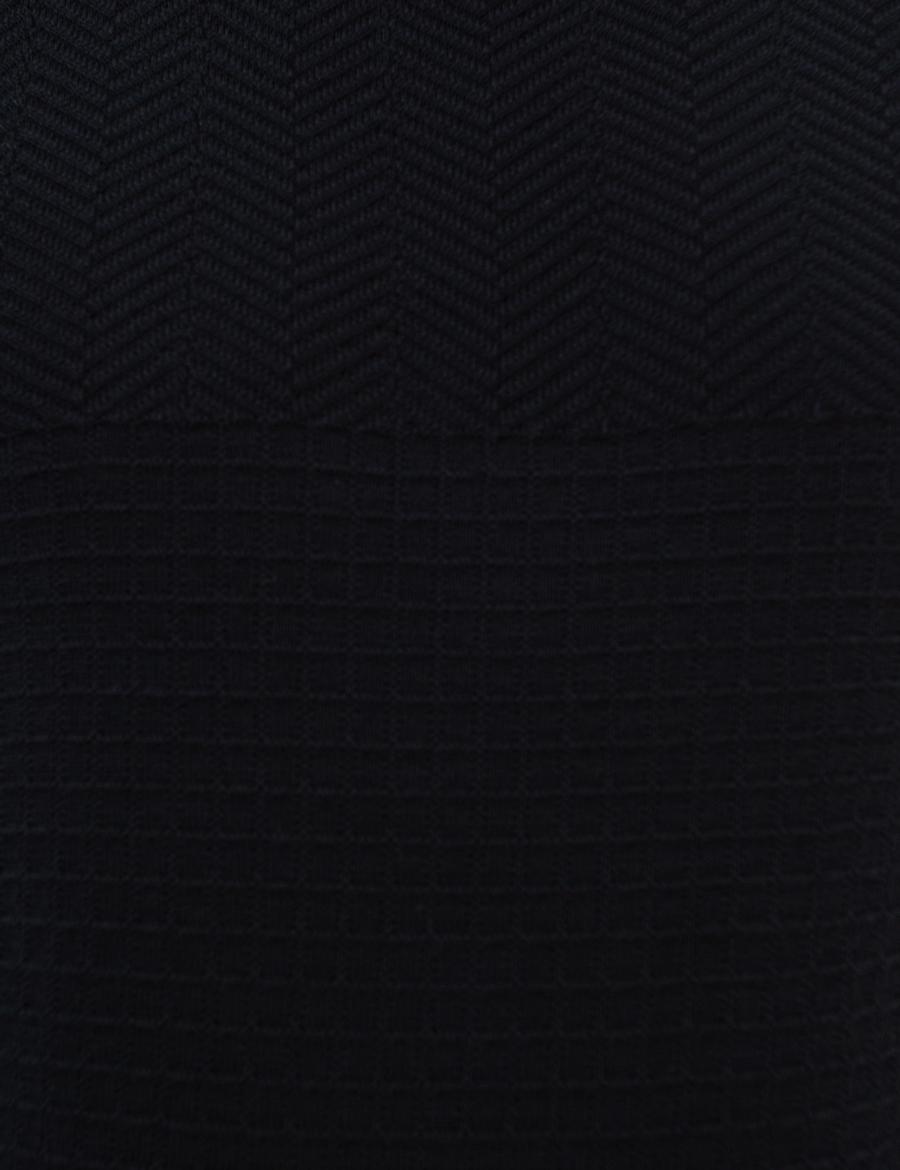Koyu Lacivert Slim Fit Bisiklet Yaka Triko Kazak
