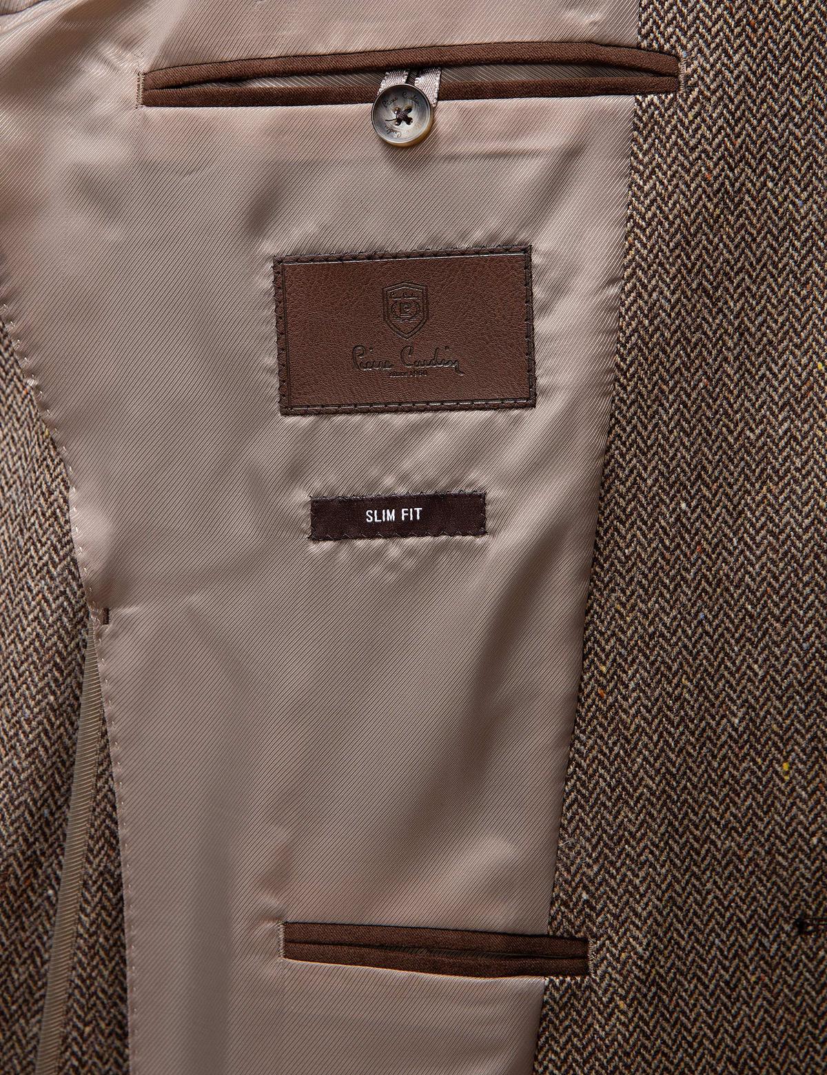 Kahverengi Slim Fit Ceket - 50208893008